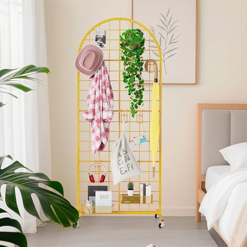 VGMiu Grid Wall Panel 2' x 5.2' FT Metal Grid Display Stand 1PCS Gold - Image 4