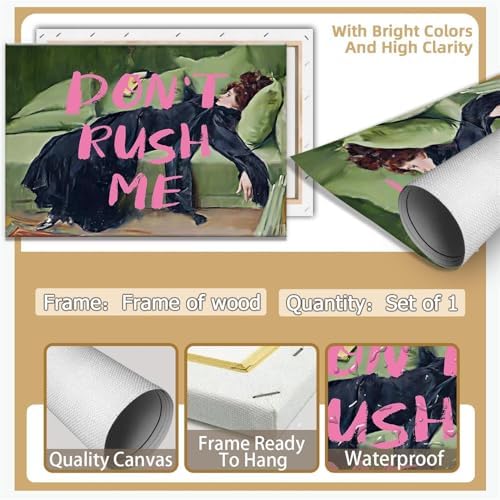 Vintage Don'T Rush Me Pink Graffiti Posters Preppy Style Maximalist Canvas Wall - Image 7