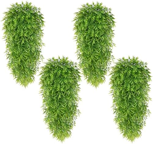 Waipfaru 4Pcs Artificial Hanging Plants, Fake Willow Leaves Vines by Waipfaru