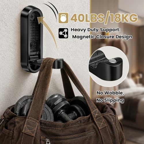 Foldable Wall Hooks, 40lb Heavy Duty, Zinc Alloy, 6 Pack - Image 2