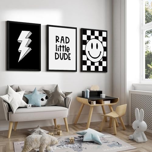 Boys Room Wall Art Decor Set of 3 Toddler Nursery Canvas Wall Art Baby Kids - Image 6