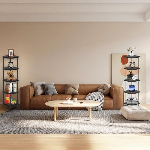 Qupui 5 Tier Plastic Corner Shelf Stand, 54” Tall 90° Right Angle Corner - Image 4