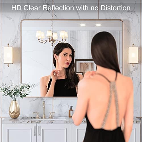 LOAAO 40"X30" Gold Bathroom Mirror - Image 2