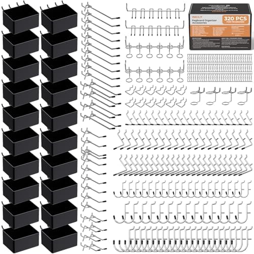 INCLY 320PCS Pegboard Accessories Organizer Kit by INCLY