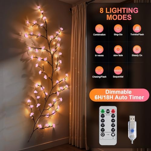 USB Powered Rose Willow Vine Lights - Image 3