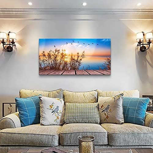 MHARTK66 Beach Sunset Wall Art Coastal Decor Seascape Canvas Prints Ocean - Image 2