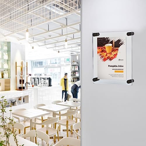 Azar Displays 105506-BLK Acrylic Floating Double Panel Wall Frame, 8.5" x 14" - Image 3