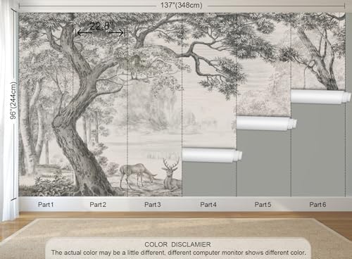 Forest Wallpaper Peel and Stick Woodland Landscape Wall Mural - Image 3