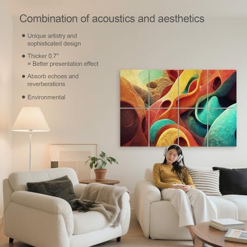 UMIACOUSTICS 8 Pcs 0.7Inch Thick Art Acoustic Panels, Total 47.2” x 31.5” - Image 4