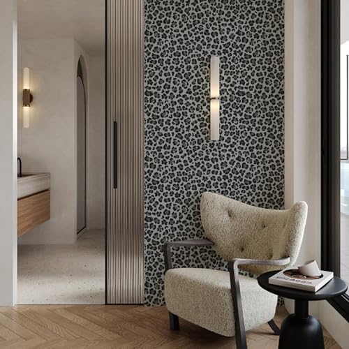 Leopard Peel and Stick Wallpaper White Leopard Print Waterproof Removable Self - Image 4