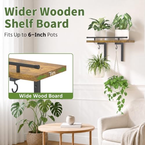 LASZOLA Wall Plant Shelves Floating Hanger Holder Indoor - Image 4