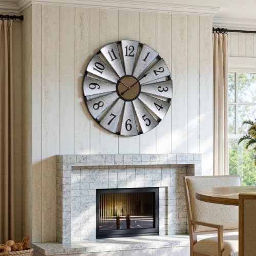 Vantic 30'' Windmill Large Wall Clock, Distressed Metal Clock - Image 5