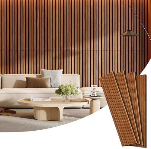 4 Pack Acoustic Wood Panels for Wall 47.24" x 12.79" Soundproof by Vellorise