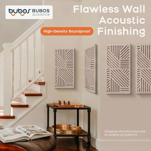 BUBOS 4 Pcs Decor Acoustic Panel 23.6x11.8" Self Adhesive Acoustic Wall Art - Image 2