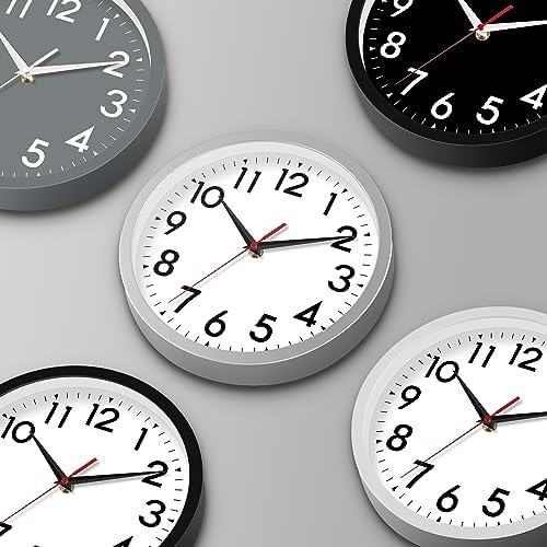 DAXSMY 10 Inch Wall Clock, Battery Operated Silent Non Ticking - Image 2