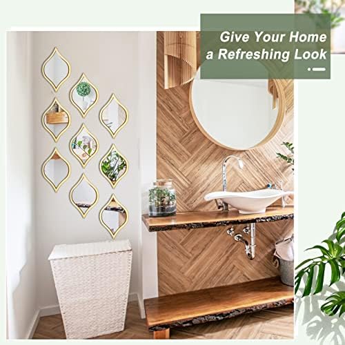 Tanlade 9 Pcs Teardrop Wall Mirror Gold Decorative Wall Mounted - Image 3