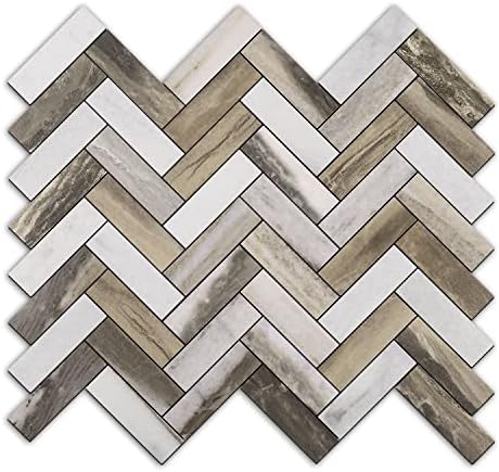 STICKGOO Herringbone Peel and Stick Backsplash, 10 Sheets PVC Kitchen Backsplash by STICKGOO