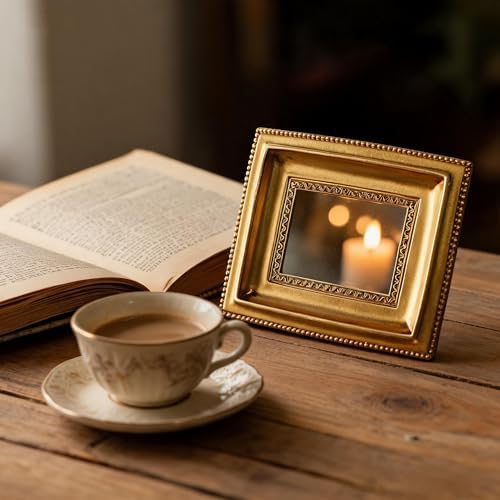 Golden Mini Vintage Mirror - Image 3
