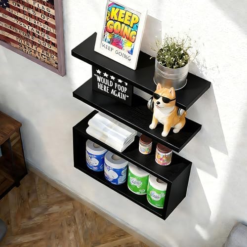 Ypvxe15.7in Floating Shelves Set of 3, Anti-Sag Bracket, Wall Storage Shelves - Image 6