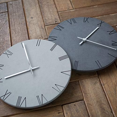 Stephanie Imports Modern Minimalist Concrete Hiding Gray Silent Wall Clock - Image 6