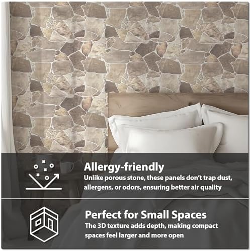 3D Faux Stone Wall Panels, Wild Boulder, Covers 57.7 Sq Ft - Image 5