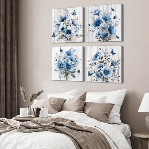 Farmhouse Floral Wall Decor Flower Pictures Butterfly Wall Art - Image 6