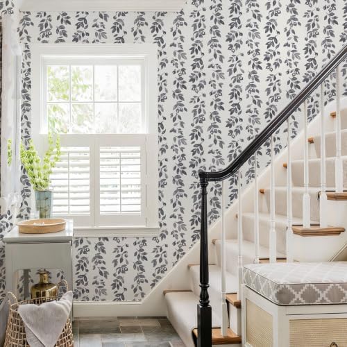 Ismoon Grey Wallpaper Peel and Stick Vintage Wallpaper 17.3in x 16.4ft Dark - Image 5