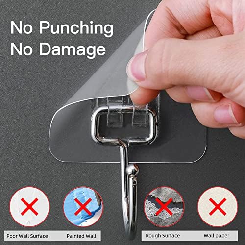 30 Pack Large Adhesive Hooks for Hanging Heavy Duty 44 lb - Image 2