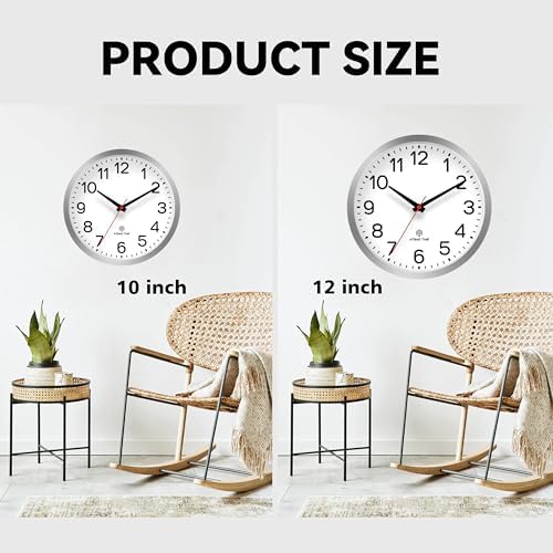 AKCISOT 10 Inch Wall Clock, Silent Battery Operated Analog Clock - Image 5