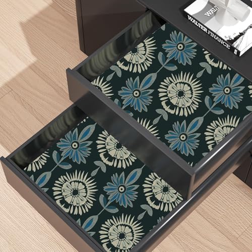 BOKEBEVE Boho Floral Peel and Stick Wallpaper Dark Green 17.5 x 118In - Image 4