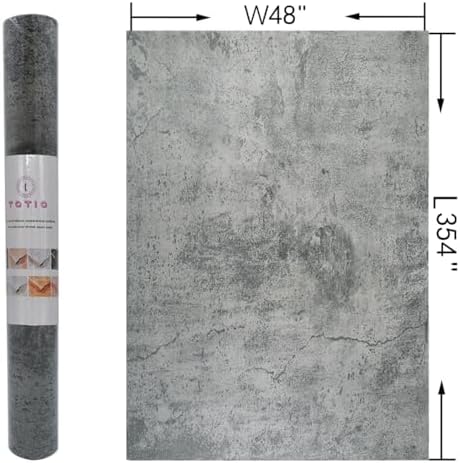 48x354inch Extra Wide Concrete Cement Texture Wallpaper Peel and Stick Dark - Image 7