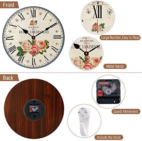 14 Inch Silent Non-Ticking Roman Numerals Wall Clock - Image 2