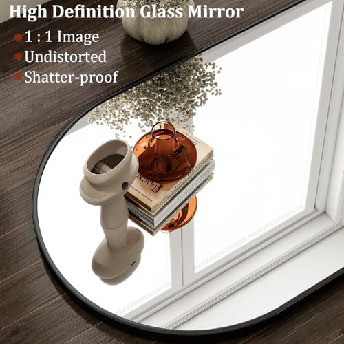 HARRITPURE Arched Wall Mirror 26"x38" Black Arch Bathroom Vanity Mirror - Image 3