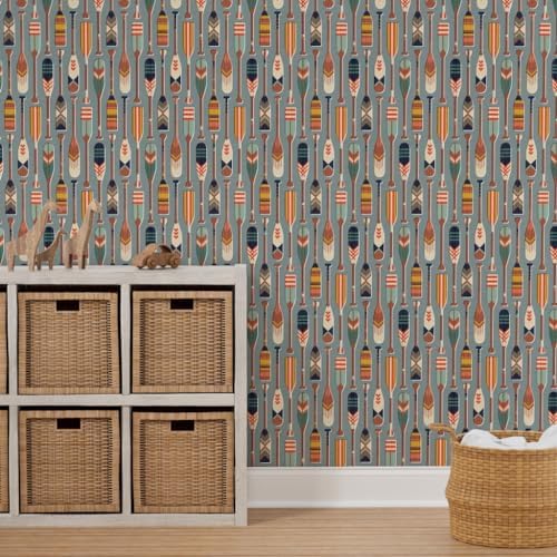 Spoonflower Lake House Cabin Peel and Stick Wallpaper - Image 7