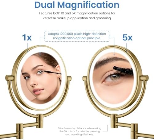 KIBI Circular Wall Mount Makeup Mirror - Image 4