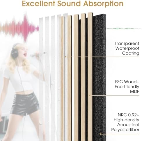 Acoustic Wood Slat Panels, Soundproof Wooden Wall Panels, 3D Fluted Panel - Image 2