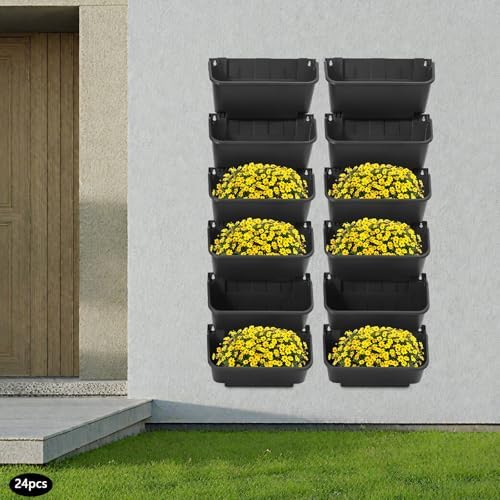Wall Mounted Vertical Planter 24 Pots, 10.1oz Self-Watering System - Image 3