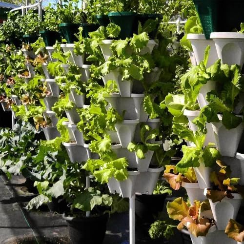 Vertical Garden Planter 4 Tier Stackable System 16 Plants, Space Saving Herb - Image 7