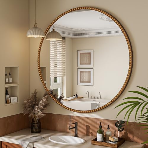 Vintage Round Mirror, 36 Inch Wall-Mounted - Image 6