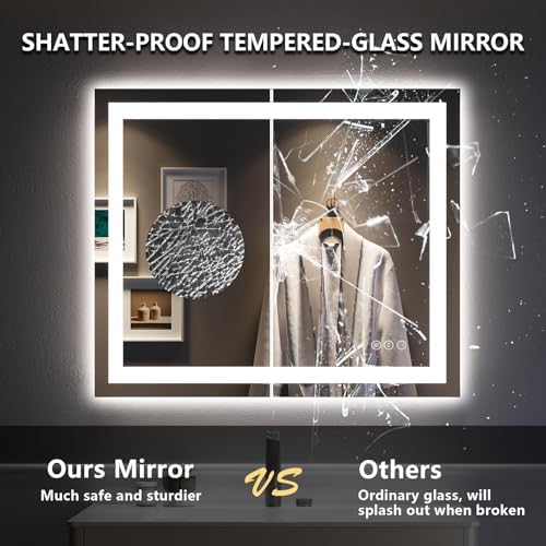 28x36 LED Bathroom Mirror with Lights, Lighted Vanity Mirror - Image 6