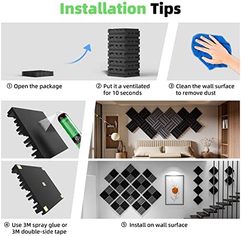 36 Packs Self-Adhesive Sound Proof Foam Panels, High Resilience Sound Proofing - Image 6