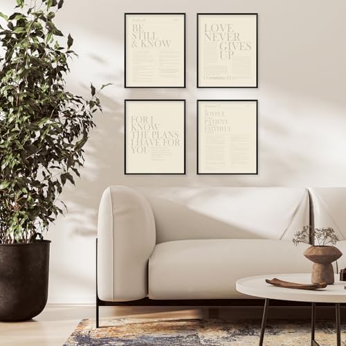Locomiss Beige Christian Wall Art Decor, Modern Bible Verse Prints Posters - Image 3