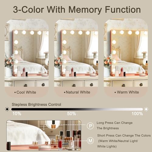 Ratsamee Rose Gold Hollywood Vanity Mirror - Image 5