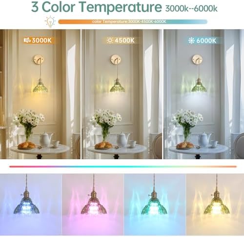 Shenmoyl Vintage Battery Operated wall sconces Set of 2, Wall Lamps - Image 3