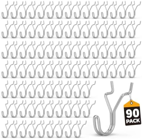 ELEAD 90-Piece Pegboard Hooks J-Hook, Fits 1/8” & 3/16” Pegboards, Heavy Duty by ELEAD