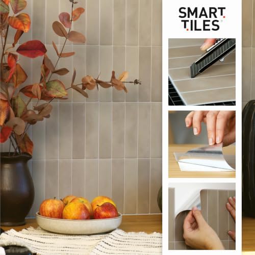 Smart Tiles Peel and Stick backsplash, Stacked Burgundy Red - Image 6
