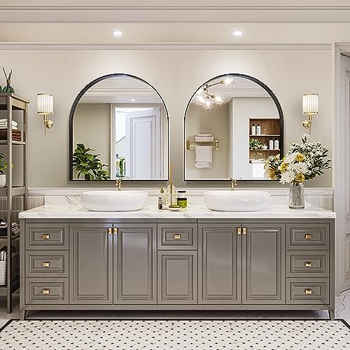 Brightify Arched Mirror, 31 x 33 Inch Black Arch Mirror - Image 2
