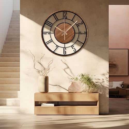 Metal Large Wall Clock, Silent Battery Operated Clocks - Image 7
