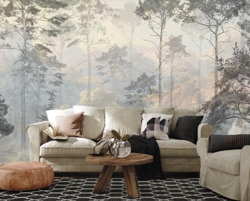 Toolhom Hazy Forest Wall Mural, Abstract Nature Landscape Wallpaper - Image 2