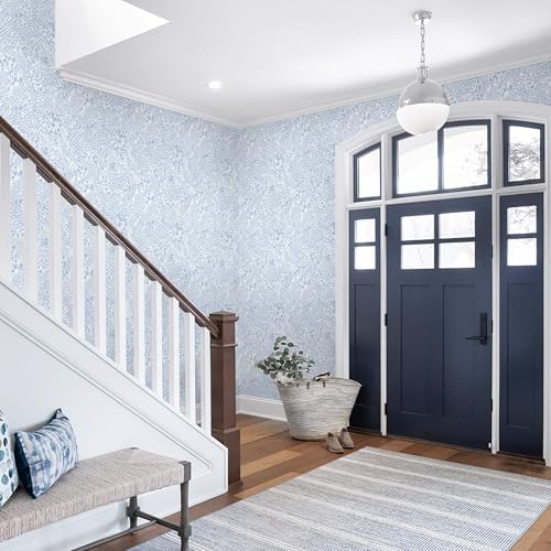 Heroad Light Blue Floral Peel Stick Wallpaper Contact Paper 17.3''x393'' - Image 6